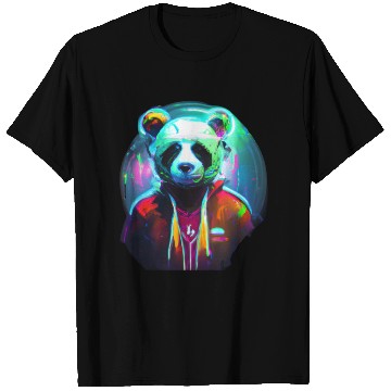 Discover Panda in a neon paradise T Shirts