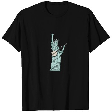 Discover Statue Of Liberty Banjo Musician Design for T Shirts