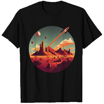 Discover Vintage Space Science Mars Fiction Geek Solar T Shirts