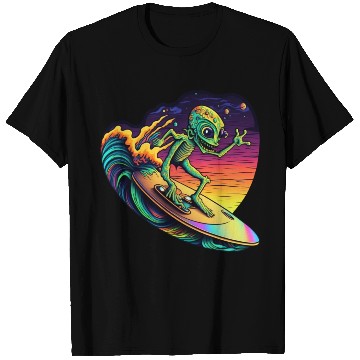 Discover Alien Surfing T Shirts