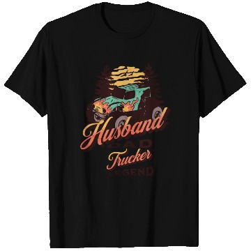 Discover Husband Dad Trucker Legend T Shirts
