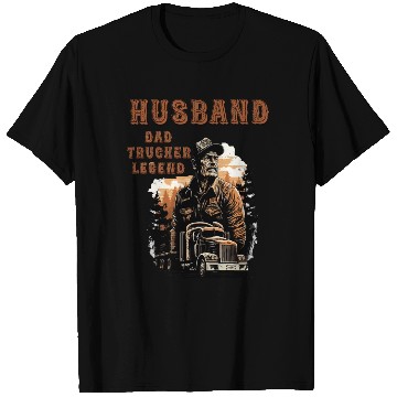 Discover Husband Dad Trucker Legend T Shirts