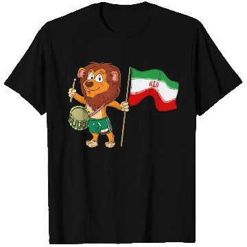 Discover Lion with the Iran flag T Shirts