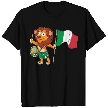 Discover Lion with the Italy flag T Shirts