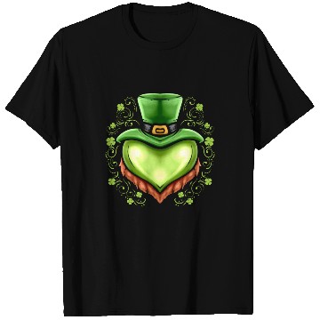Discover Green Heart With Hat, Beard Shamrocks On St T Shirts