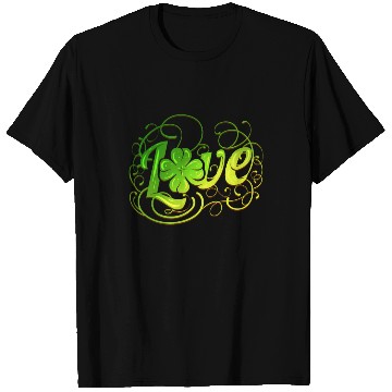 Discover Green Love Logo With A Four Leaf Clover For St T Shirts