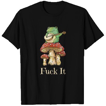 Discover Cottagecore Frog Playing Guitar says Fuck It T Shirts
