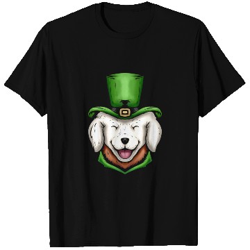 Discover Cute White Dog Golden Retriever Green Hat St T Shirts