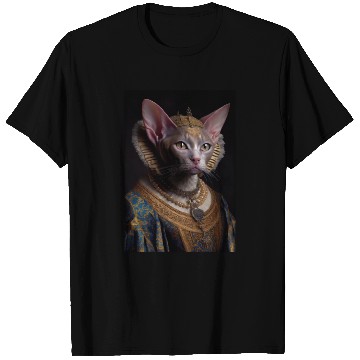 Discover Black King Devon Rex Cat Breed Portrait Royal Rena T Shirts