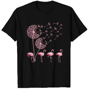 Discover Flower Dandelion Tropical Bird Pink Flamingo T Shirts
