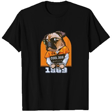 Discover Black Orange Cool Dog T Shirts