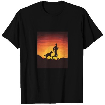 Discover Runner Dog Animal Lover Dog Dad Silhouette T Shirts