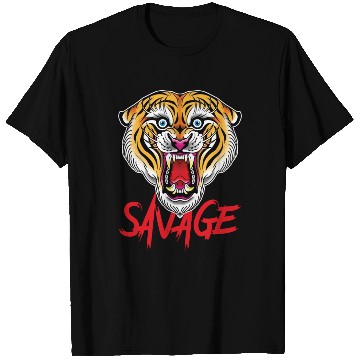 Discover Savage Tiger Traditional Tattoo T Shirts