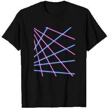 Discover Retro 80s Purple and Blue Neon Laser Beams T Shirts