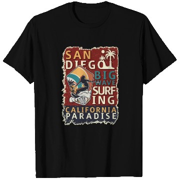 Discover San Diego Surfing Big Wave California Surfer T Shirts