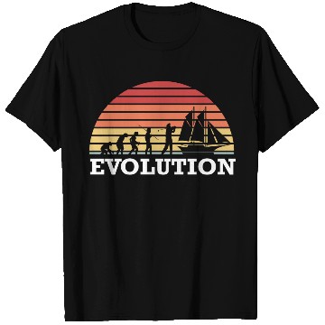 Discover Sailing Evolution Captain Sailing Anchor Ship T Shirts