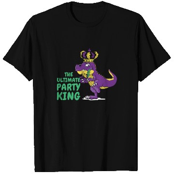 Discover Mardi Gras Carnival T-rex Dinosaur Party King T Shirts