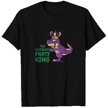 Discover Mardi Gras Carnival T-rex Dinosaur Party King T Shirts