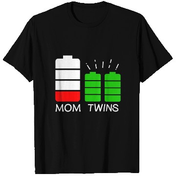 Discover Twin Mom Low Battery Tired Mom Of Twins T Shirts
