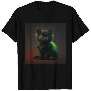 Discover Cute black kitten blended with a wicked spider T Shirts