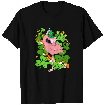 Discover Funny Flamingo St Patricks Day Pink Bird Lover T Shirts