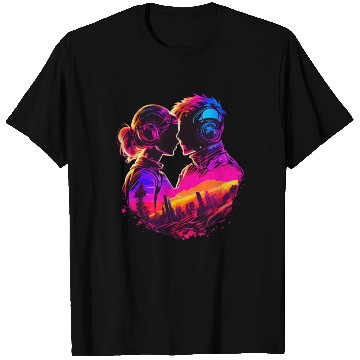 Discover Embrace the Future with Cyberpunk Couples in Love T Shirts