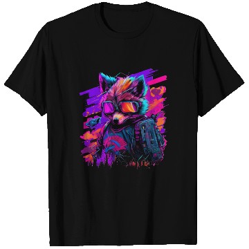 Discover cyberpunk synthwave cool fox T Shirts