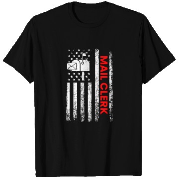 Discover mail clerk american flag, mail clerk T Shirts