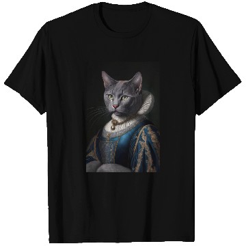 Discover Russian Blue Cat Breed Portrait Royal Renaissance T Shirts