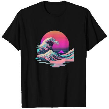 Discover Vaperwave Aesthetic Glitch Great Wave Retrowave Sy T Shirts