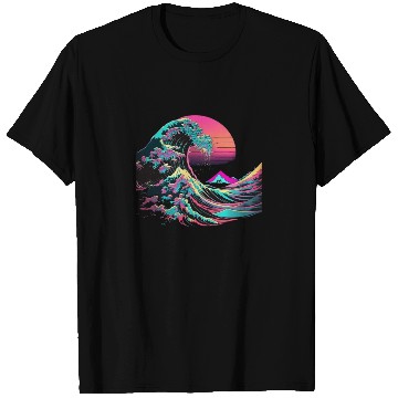 Discover Vaperwave Aesthetic Glitch Great Wave Retrowave Sy T Shirts