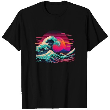 Discover Vaperwave Aesthetic Glitch Great Wave Retrowave Sy T Shirts