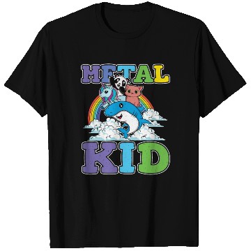 Discover Unicorn Shark Panda Cat Love Music Rock Metal Kid T Shirts