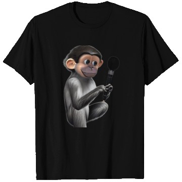 Discover Little Monkey With Microphone T Shirts