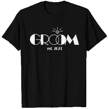Discover Mens Groom Est 2023 Hubby Husband Married Wedding T Shirts