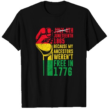 Discover Juneteenth free since 1865 Black History US Africa T Shirts
