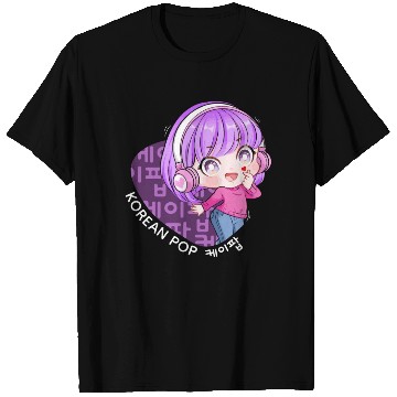 Discover Korean Pop Chibi Finger Heart Anime Girl Kpop Kdra T Shirts