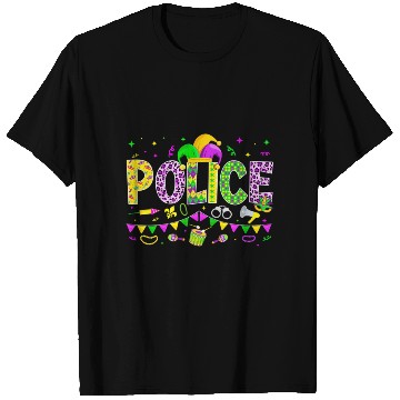 Discover Funny Police Lover Mardi Gras Carnival Party T Shirts
