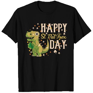 Discover Irish Trex Dino St Patricks Day Kids Toddler Boys T Shirts