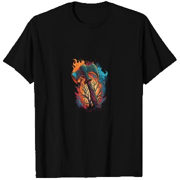 Discover Firefighter Fire Rescue Axes in Flame Fire T Shirts