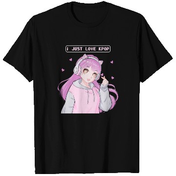 Discover I Just Love Kpop Cute Anime Girl Finger Heart Sara T Shirts