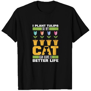 Discover Tulip Gardening Cat T Shirts