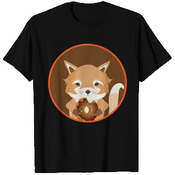 Discover magical little fox with delicious donut T Shirts