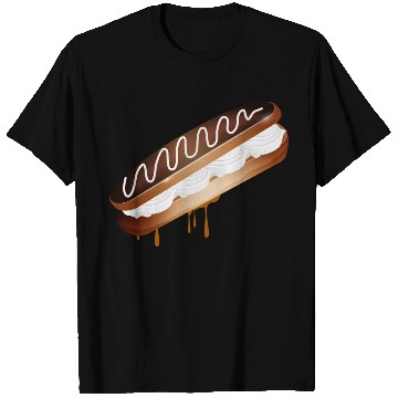 Discover Illustration of a stuffed eclair with cream T Shirts