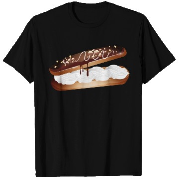 Discover Illustration of a stuffed eclair with cream T Shirts