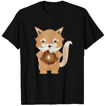 Discover magical little fox with delicious donut T Shirts