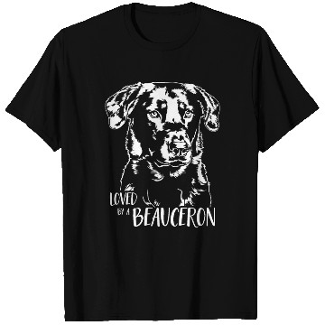 Discover Loved by a Beauceron dog mom dog saying T Shirts