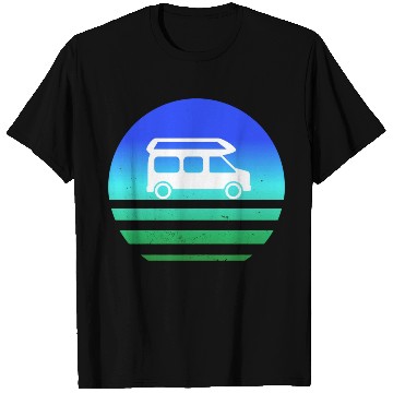 Discover Camper Van Retro Sunset Vintage sun camping T Shirts