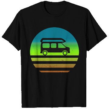 Discover Camper Van Retro Sunset Vintage sun camping T Shirts