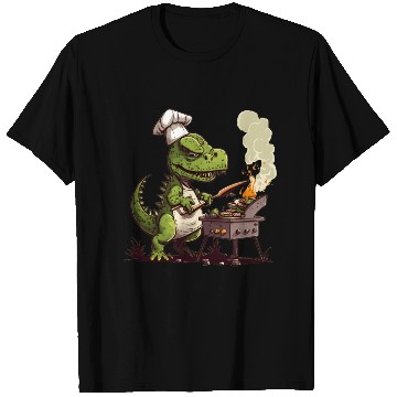 Discover Baby Dinosaur Using A Charcoal Grill Cooking Meat T Shirts